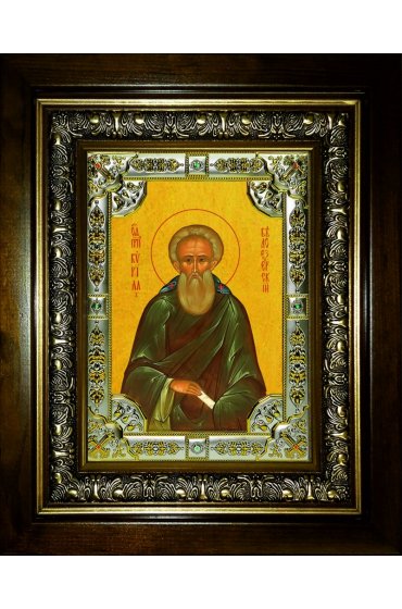 Икона Кирилл Белоезерский, 18x24 см, со стразами, в деревянном киоте, арт вк-5711