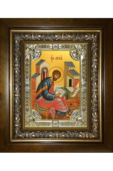 Икона Лука апостол, 18x24 см, со стразами, в деревянном киоте, арт вк-5712