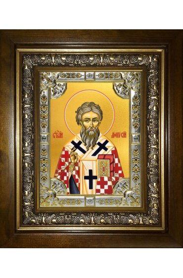 Икона Дионисий Ареопагит, священномученик, 18x24 см, со стразами, в деревянном киоте, арт вк-5715