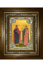 Икона Адриан и Наталия, 18x24 см, со стразами, в деревянном киоте, арт вк-5718
