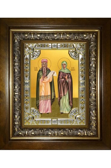 Икона Захария и Елисавета, 18x24 см, со стразами, в деревянном киоте, арт вк-5722