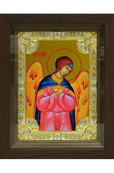 Икона Архангел Селафиил, 18x24 см, со стразами, в деревянном киоте, арт вк-5731