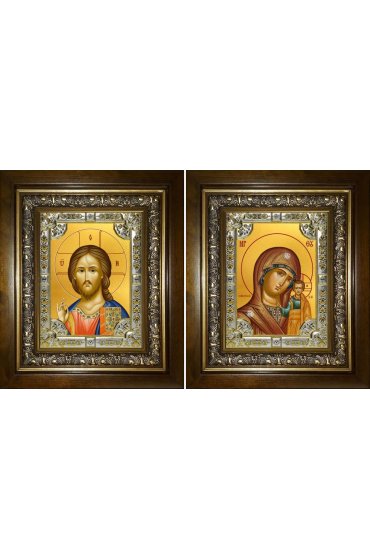 Икона Складень Спаситель Божья Матерь Казанская, 18x24 см, со стразами, в деревянном киоте, арт вк-5748-3247 Икона Складень Спаситель Божья Матерь Казанская, 18x24 см, со стразами, в деревянном киоте, арт вк-5748-3247