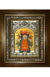 Икона Божьей Матери Прибавление Ума, 14x18 см, в деревянном киоте 20х24 см, арт вк-5750