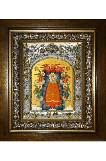 Икона Божьей Матери Прибавление Ума, 14x18 см, в деревянном киоте 20х24 см, арт вк-5750