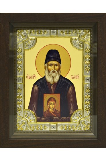 Икона Паисий, 18x24 см, со стразами, в деревянном киоте, арт вк-633