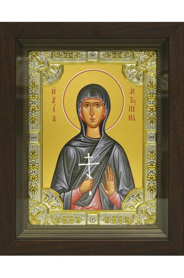 Икона Антонина, 18x24 см, со стразами, в деревянном киоте, арт вк-637