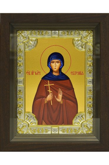 Икона Евгения, 18x24 см, со стразами, в деревянном киоте, арт вк-638