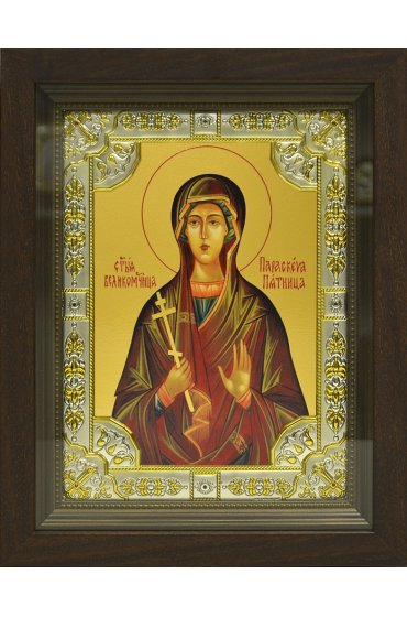 Икона Параскева Пятница, 18x24 см, со стразами, в деревянном киоте, арт вк-644