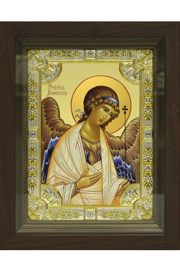 Икона Ангел Хранитель ВК, 18x24 см, со стразами, в деревянном киоте, арт вк-654