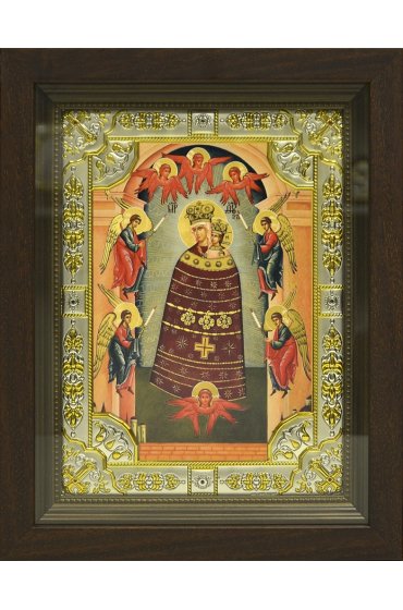 Икона Божья Матерь Прибавление Ума, 18x24 см, со стразами, в деревянном киоте, арт вк-664