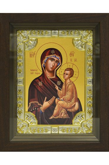 Икона Божья Матерь Тихвинская, 18x24 см, со стразами, в деревянном киоте, арт вк-665