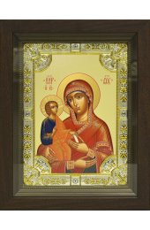 Икона Божья Матерь Троеручица, 18x24 см, со стразами, в деревянном киоте, арт вк-667