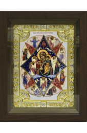 Икона Божья Матерь Неопалимая Купина, 18x24 см, со стразами, в деревянном киоте, арт вк-672