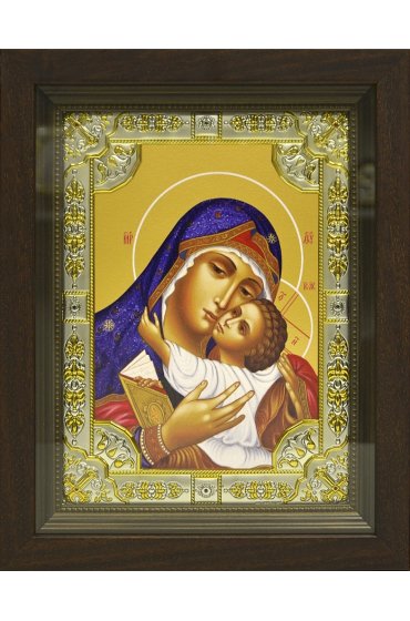 Икона Божья Матерь Умиление, 18x24 см, со стразами, в деревянном киоте, арт вк-674