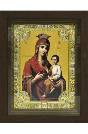 Икона Божья Матерь Скоропослушница, 18x24 см, со стразами, в деревянном киоте, арт вк-677