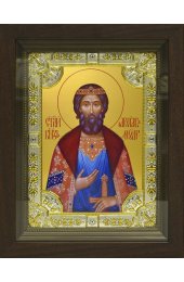 Икона Ярослав, со стразами, в деревянном киоте, арт вк-686