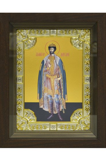 Икона Князь Дмитрий Донской, 18x24 см, со стразами, в деревянном киоте, арт вк-688