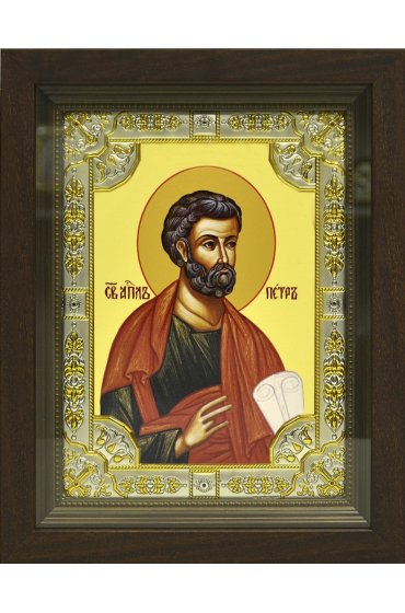 Икона Петр, 18x24 см, со стразами, в деревянном киоте, арт вк-738