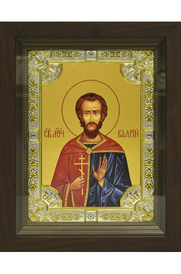 Икона Валерий, 18x24 см, со стразами, в деревянном киоте, арт вк-753