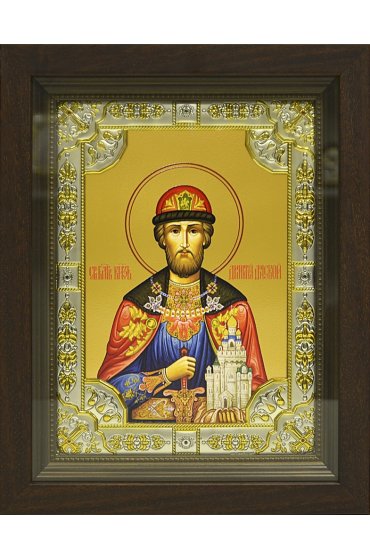 Икона Дмитрий Донской, 18x24 см, со стразами, в деревянном киоте, арт вк-776