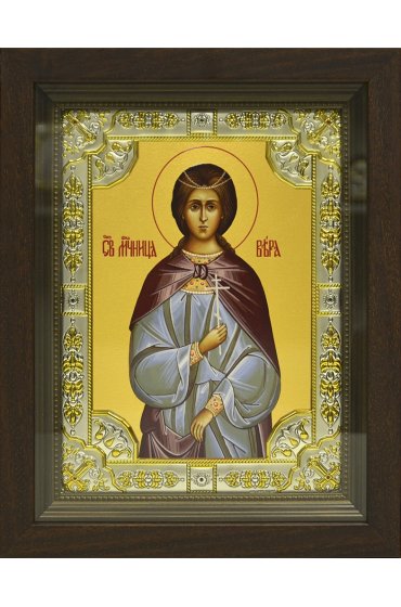 Икона Вера, 18x24 см, со стразами, в деревянном киоте, арт вк-778