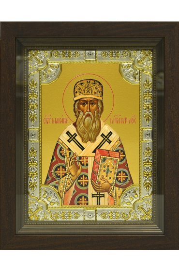 Икона Макарий, 18x24 см, со стразами, в деревянном киоте, арт вк-781