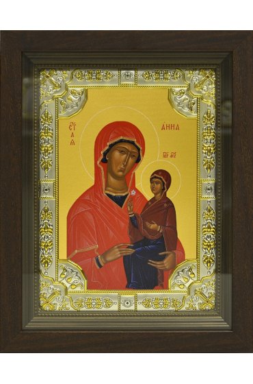 Икона Анна Мать Богородицы, 18x24 см, со стразами, в деревянном киоте, арт вк-782