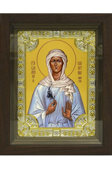 Икона Валентина, 18x24 см, со стразами, в деревянном киоте, арт вк-795