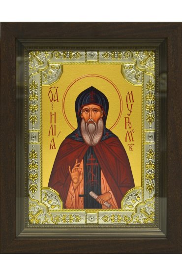 Икона Илья Муромский, 18x24 см, со стразами, в деревянном киоте, арт вк-796