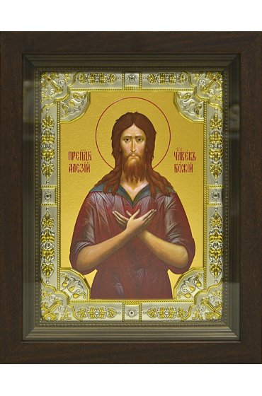 Икона Алексей Человек Божий, 18x24 см, со стразами, в деревянном киоте, арт вк-798