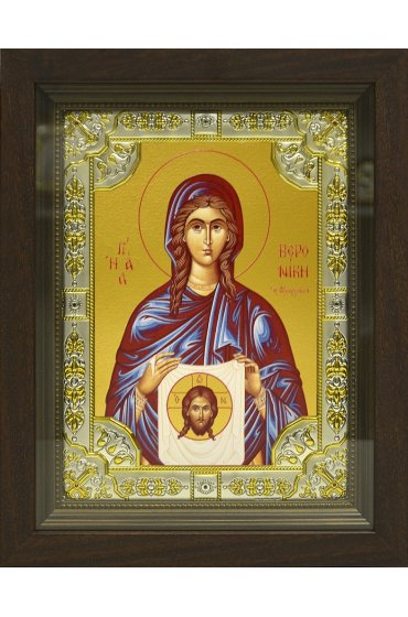 Икона Вероника, 18x24 см, со стразами, в деревянном киоте, арт вк-799