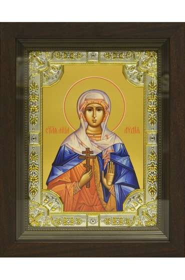 Икона Лидия, 18x24 см, со стразами, в деревянном киоте, арт вк-815