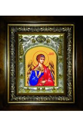 Икона Ангел Хранитель 18x24 см в серебряном окладе в деревянном киоте, арт вк-823
