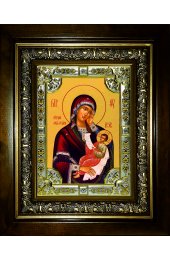 Икона Божьей Матери Утоли моя печали 24x30 см в серебряном окладе со стразами в деревянном киоте, арт вк-860