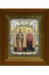 Икона Киприан и Устинья 20x24 см в серебряном окладе в киоте, арт вк-891