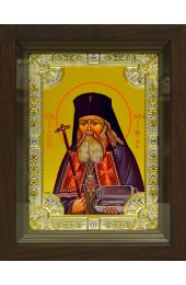 Икона Лука Крымский 24x30 см в серебряном окладе со стразами в деревянном киоте, арт вк-918