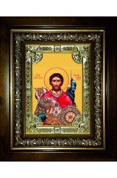 Икона Александр Невский 24x30 см в серебряном окладе со стразами в деревянном киоте, арт вк-954