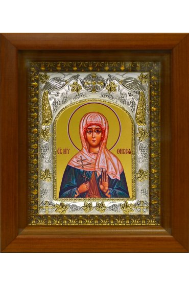 Икона Вевея (Фефея Вивея) Едесская 20x24 см в серебряном окладе в киоте, арт вк-962