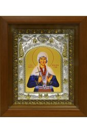 Икона Злата (Хриса Хрисия) Могленская 20x24 см в серебряном окладе в киоте, арт вк-977