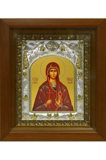 Икона Ирина Коринфская мученица 20x24 см в серебряном окладе в киоте, арт вк-979