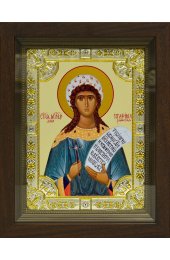 Икона Серафима Римская 24x30 см в серебряном окладе со стразами в деревянном киоте, арт вк-996