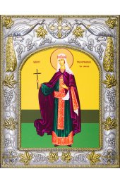 Икона Феофания Блаженная царица 14x18 см в серебряном окладе, арт вк-999