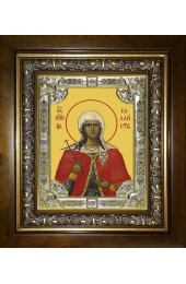 Икона Каллиста Никомидийская 18x24 в серебряном окладе и деревянном киоте, арт вк-7221
