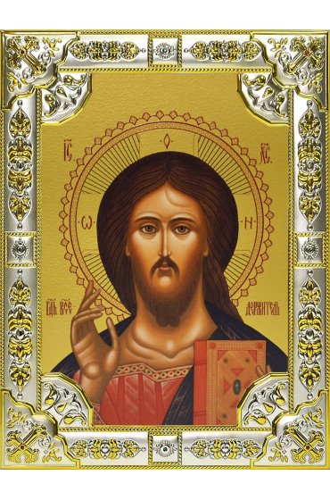 Икона Спас Пантократор 18 х 24 со стразами, арт вк-513-1