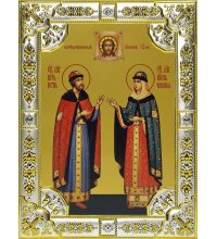 Икона Петр и Феврония, 18 х 24, со стразами, арт вк-544