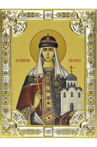 Икона Ольга равноапостольная великая княгиня, 18 х 24, со стразами, арт вк-563