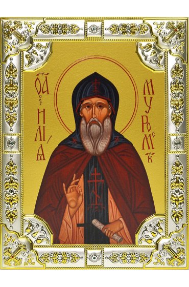 Икона Илья Муромец преподобный, 18 х 24, со стразами, арт вк-614