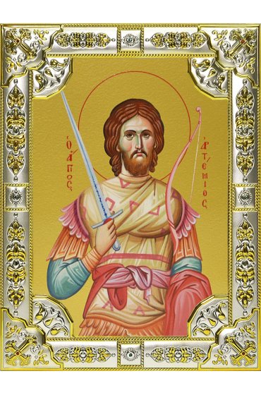 Икона Артемий Антиохийский, 18 х 24, со стразами, арт вк-627