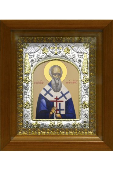 Икона Антипа Пергамский, 14x18 см, в деревянном киоте 20х24 см, арт вк-497